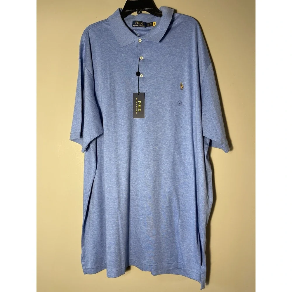 Ralph Lauren Polo Men's Big & Tall Size 4XL Soft Cotton Polo Shirt Blue New $125